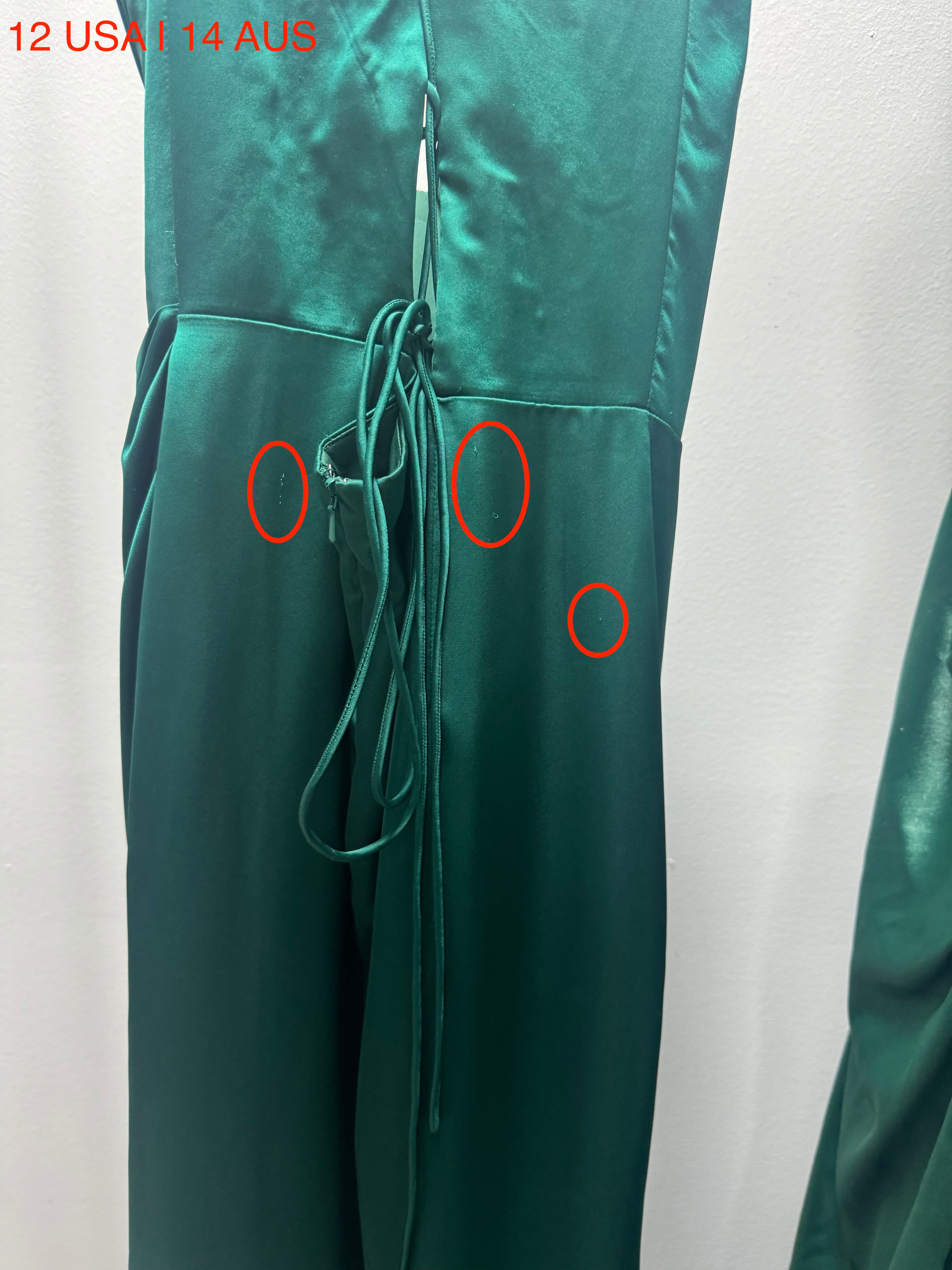 Honey Couture ZENDAYA Emerald Green Satin Corset Bustier Leg Split Formal Dress (RED TAG FINAL SALE)