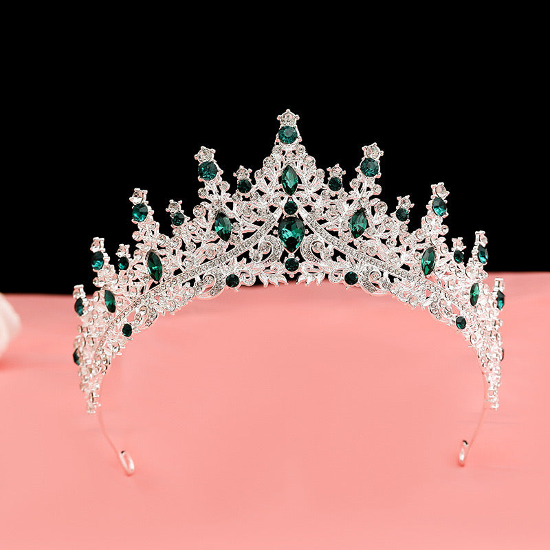 Emerald Crystal Royal Crown Tiara for Pageants & Special Occasions