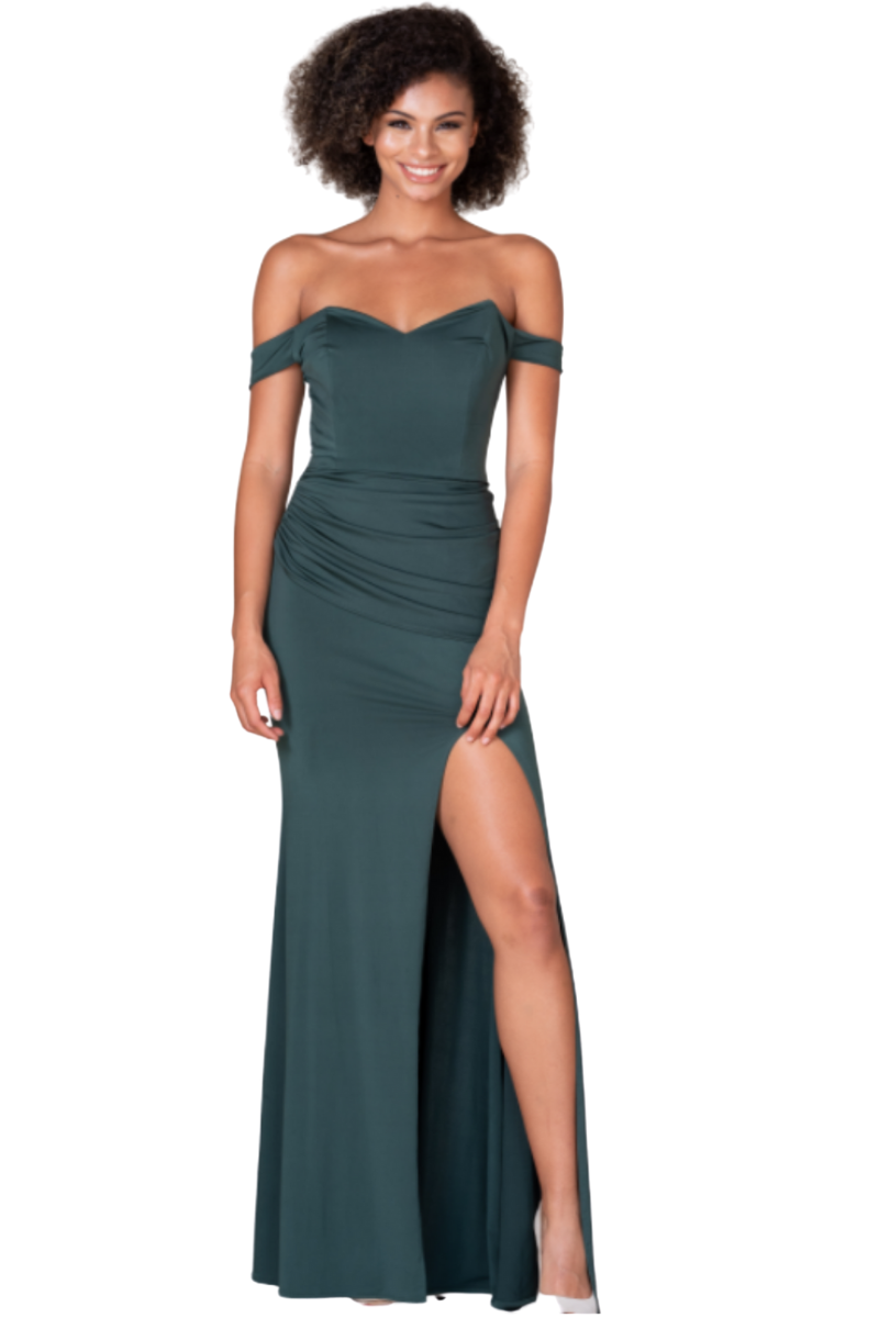 Pia Gladys Perey LAURA Silk Jersey Off Shoulder Mermaid Bridesmaid Dress