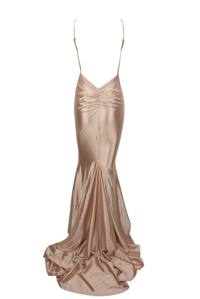 Honey Couture MILEE Low Back Mermaid Evening Gown in silky stretch fabric, by Australian Designer. Ideal prom dress, affordable elegance.