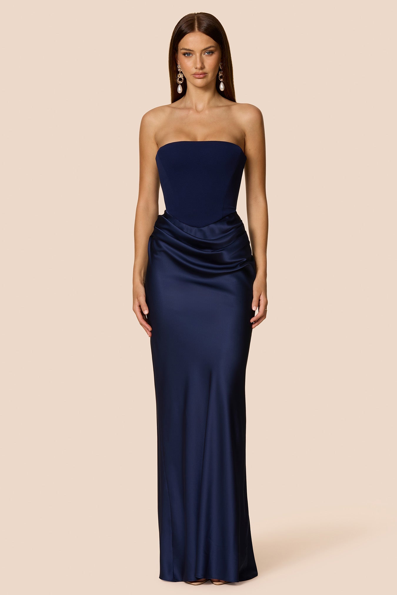 NOOKIE CHIARA Strapless Semi Formal Gown