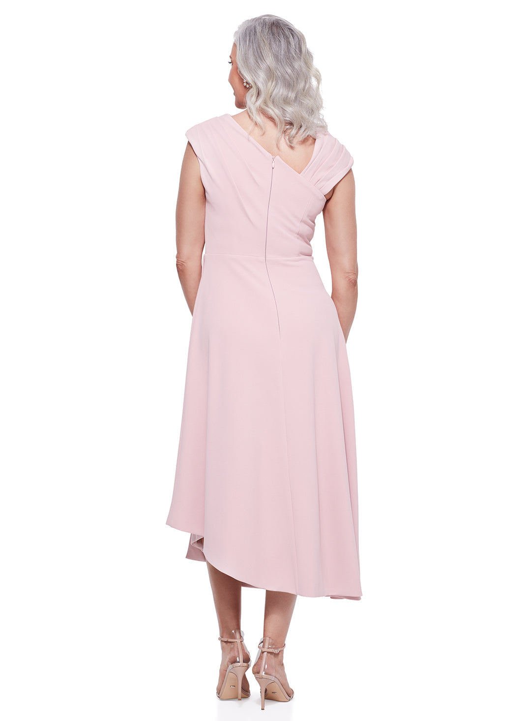 Trellis Lane ORIANA Asymmetric Flared Midi Cocktail & Event Dress
