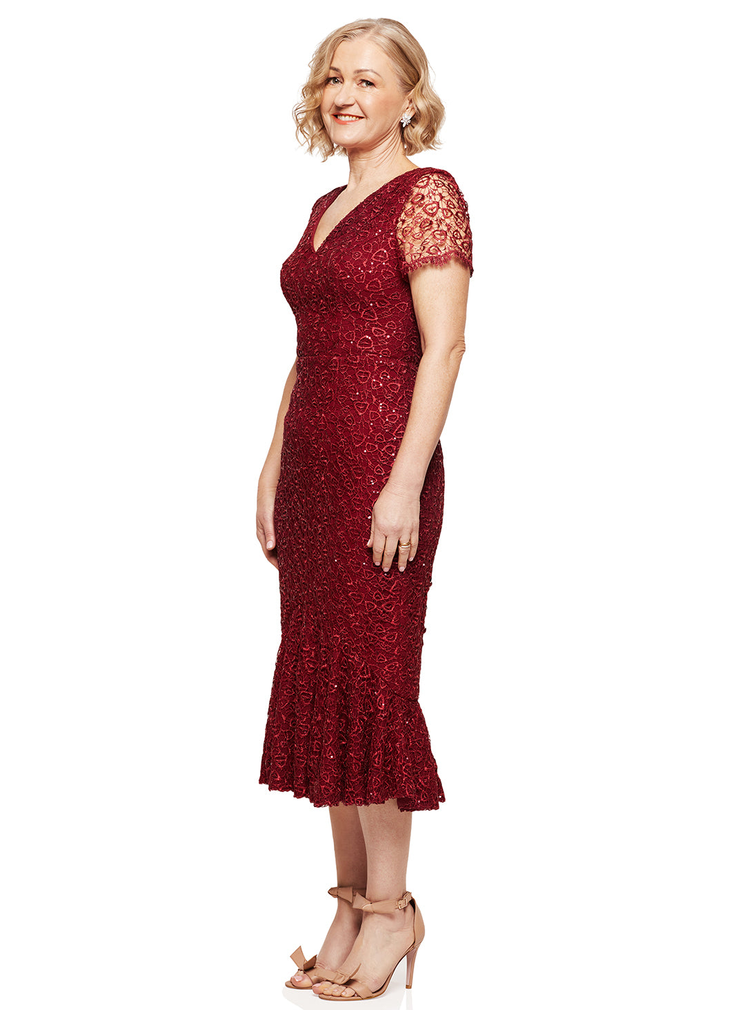 Trellis Lane STASIA Strapless Fluted Midi Cocktail Dress