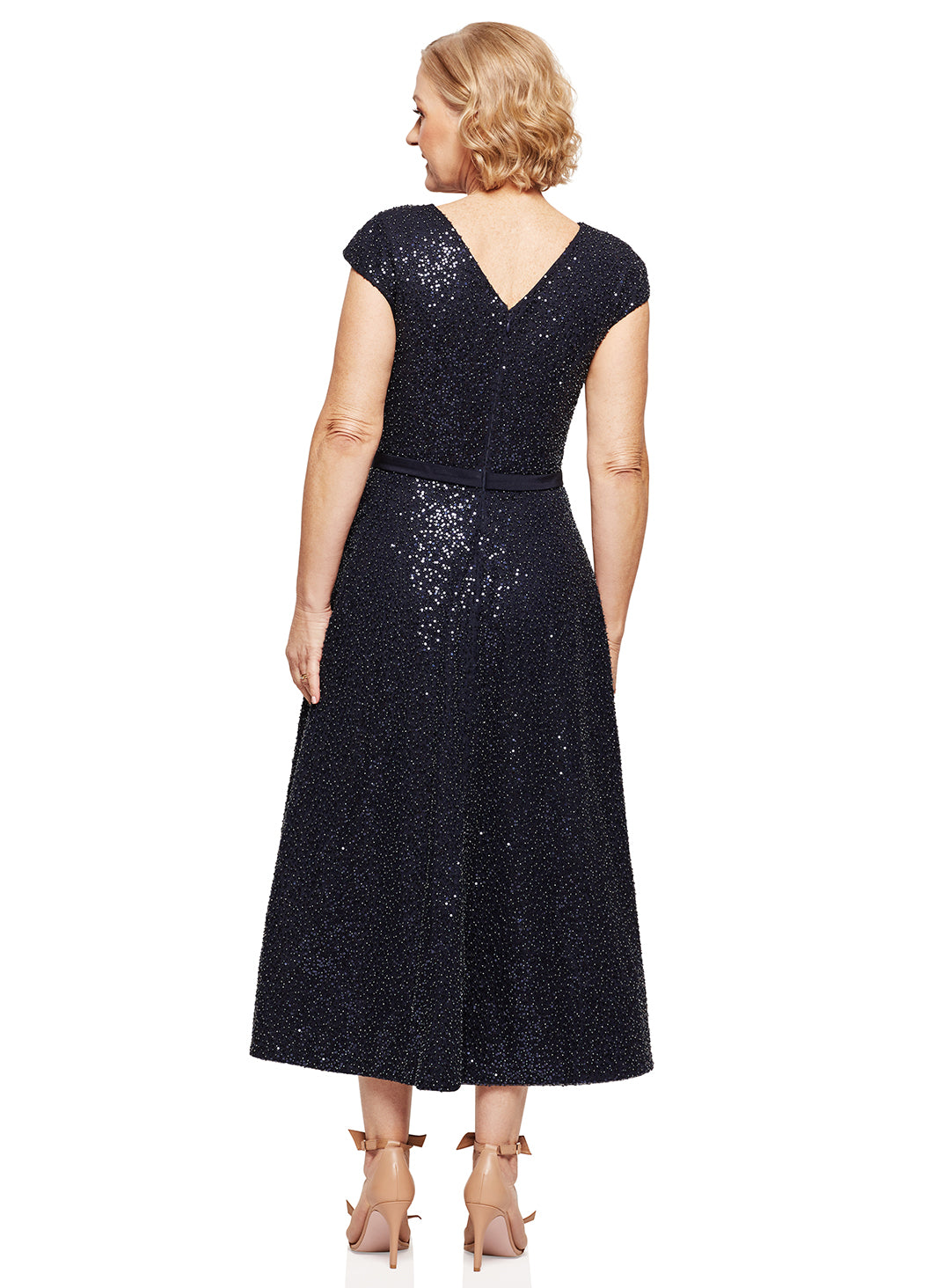Trellis Lane MACKENZIE Beaded Midi Cocktail Dress