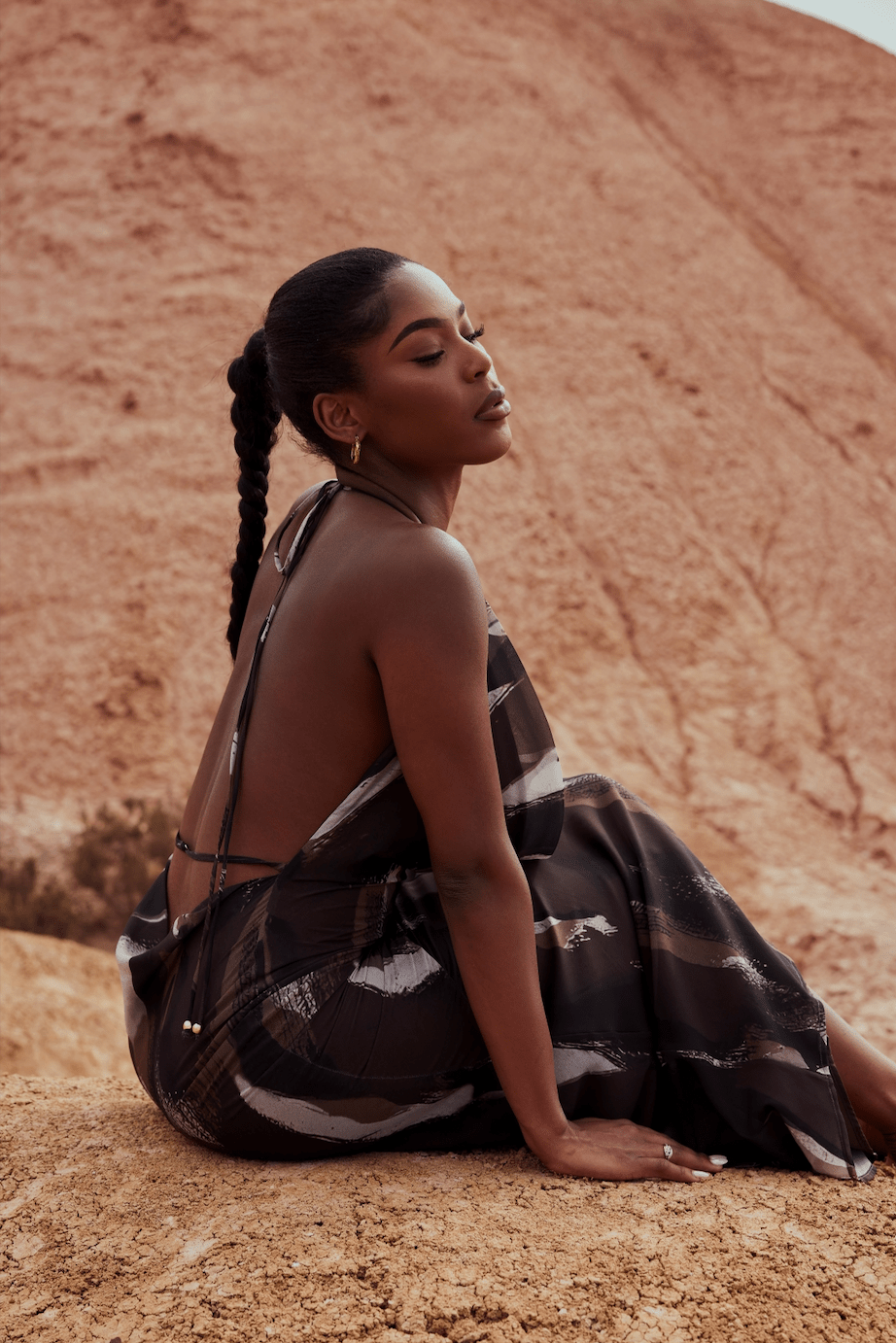 MÉLANI The Label LOPEZ Cowl Neck Chiffon Backless Dress in Australia | One Honey Boutique