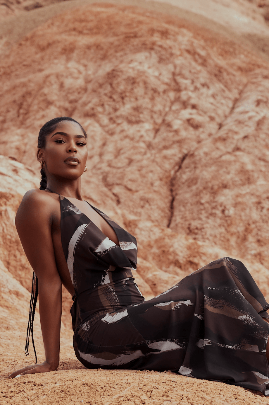 MÉLANI The Label LOPEZ Cowl Neck Chiffon Backless Dress in Australia | One Honey Boutique