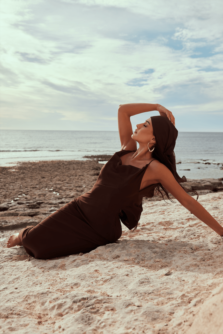 MÉLANI The Label AMALI Cowl Neck Chiffon Backless Dress in Australia | One Honey Boutique