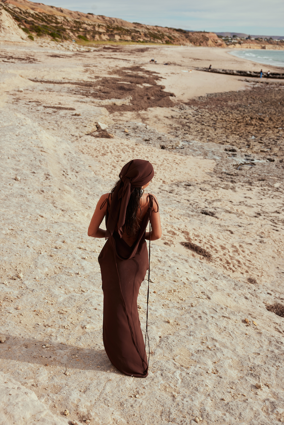 MÉLANI The Label AMALI Cowl Neck Chiffon Backless Dress