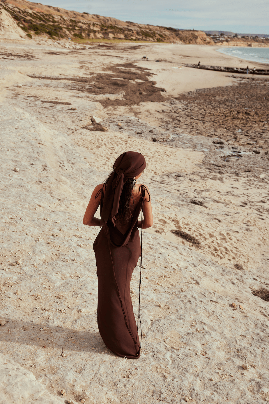 MÉLANI The Label AMALI Cowl Neck Chiffon Backless Dress in Australia | One Honey Boutique