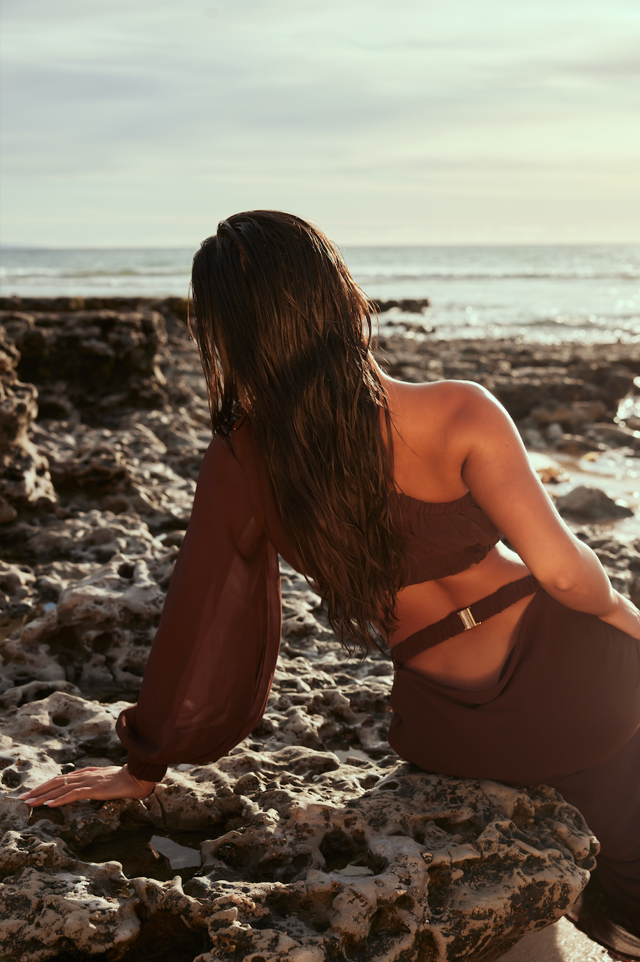 MÉLANI The Label EBONI SET Chiffon One Shoulder Two-Piece Set