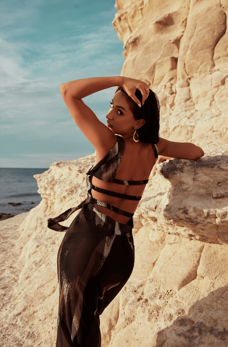 MÉLANI The Label VIKTORIA Strapless Chiffon Backless Dress in Australia | One Honey Boutique