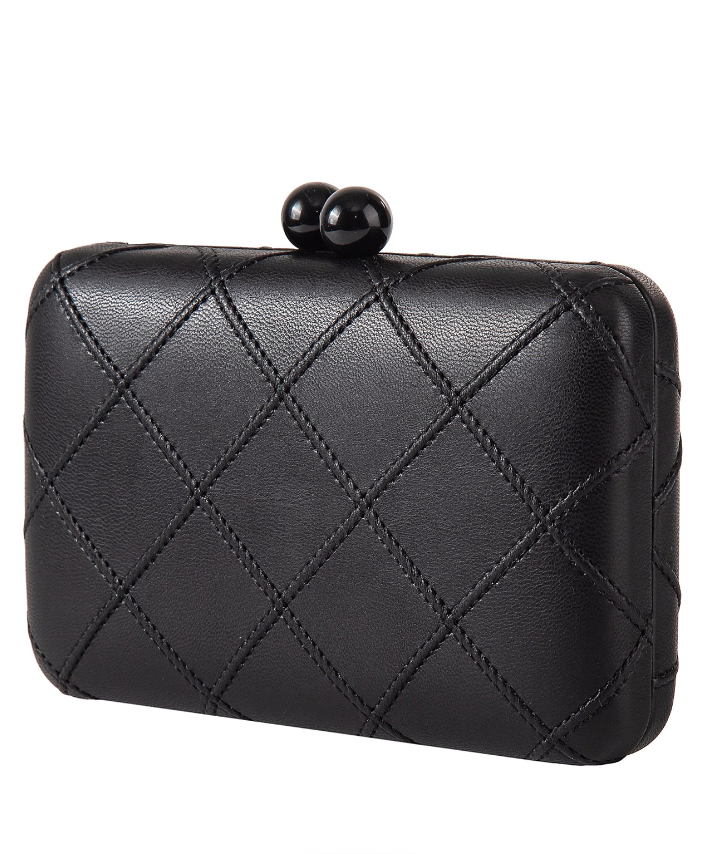 Gregory Ladner GBGE009D Quilted Black Evening Clutch Bag with Chain Strap