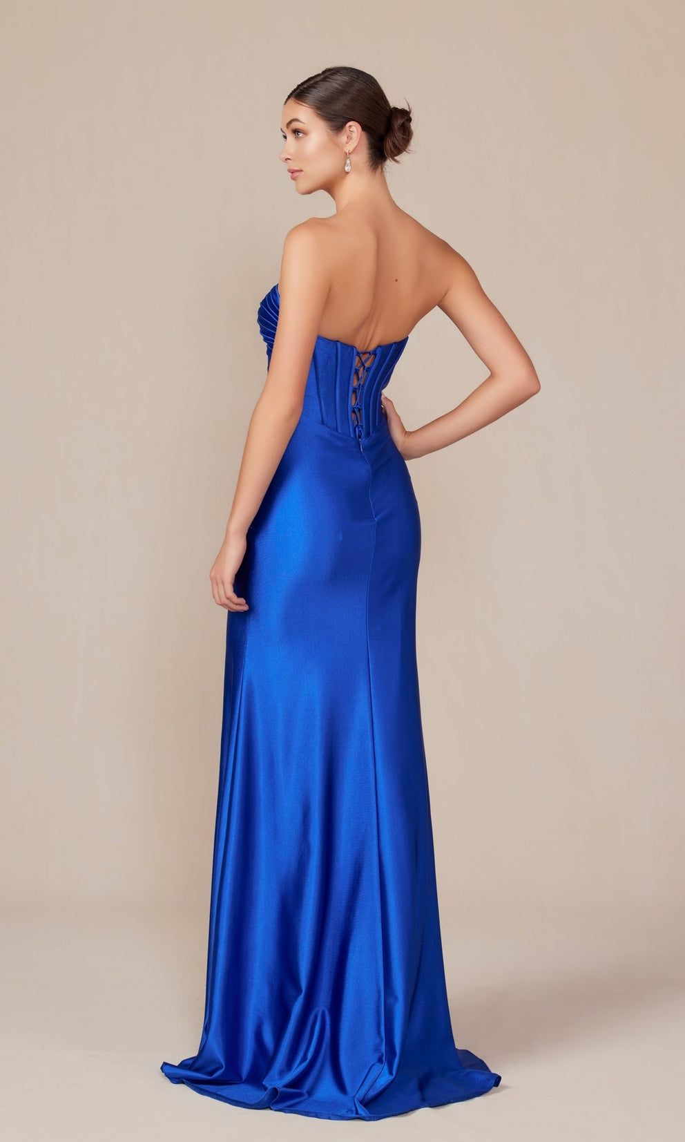 VALERA strapless shiny corset dress with lace-up back, prom evening gown. Perfect for Brisbane to Gold Coast events, Australia.