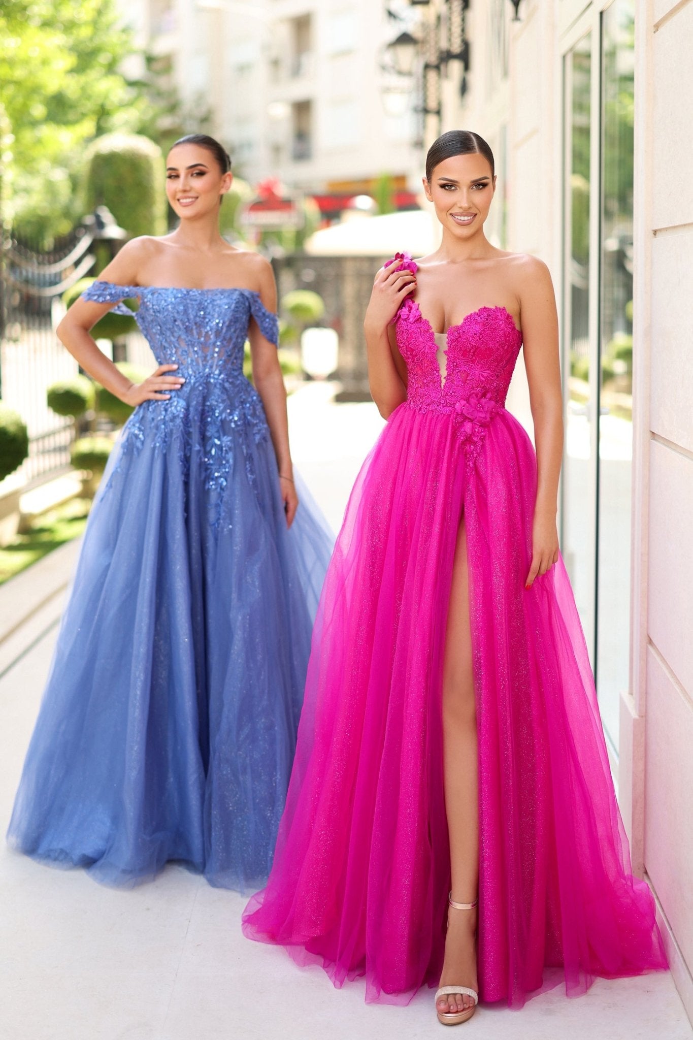 Tina Holly Couture TE232 Off Shoulder Beaded Lace Tulle Gown in Australia | One Honey Boutique