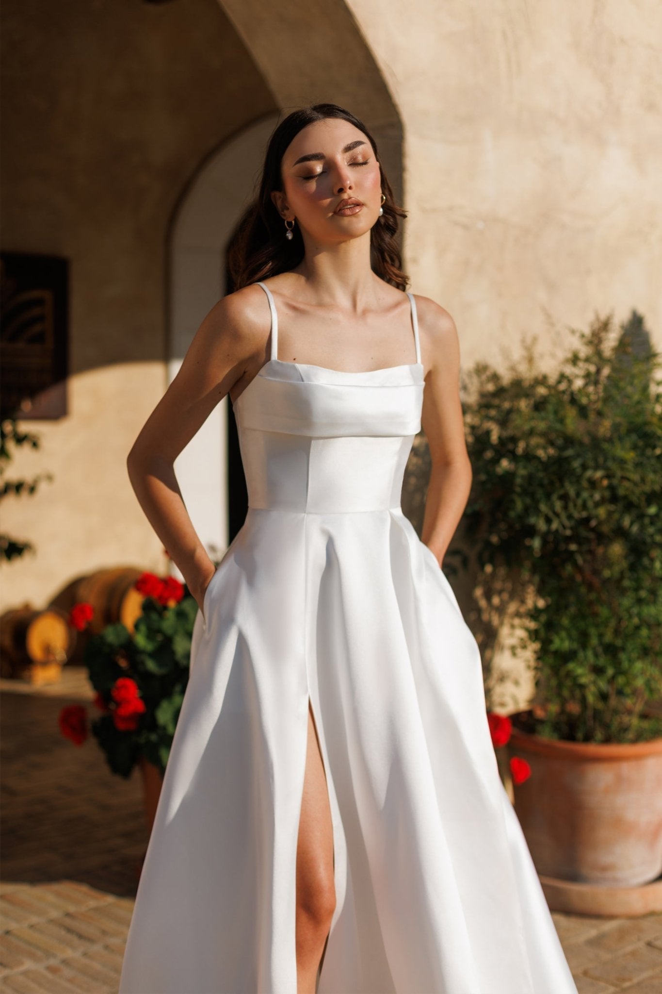 Tina Holly Couture Bridal TE305 NATALIA Mikado Satin Wedding Dress in Australia | One Honey Boutique