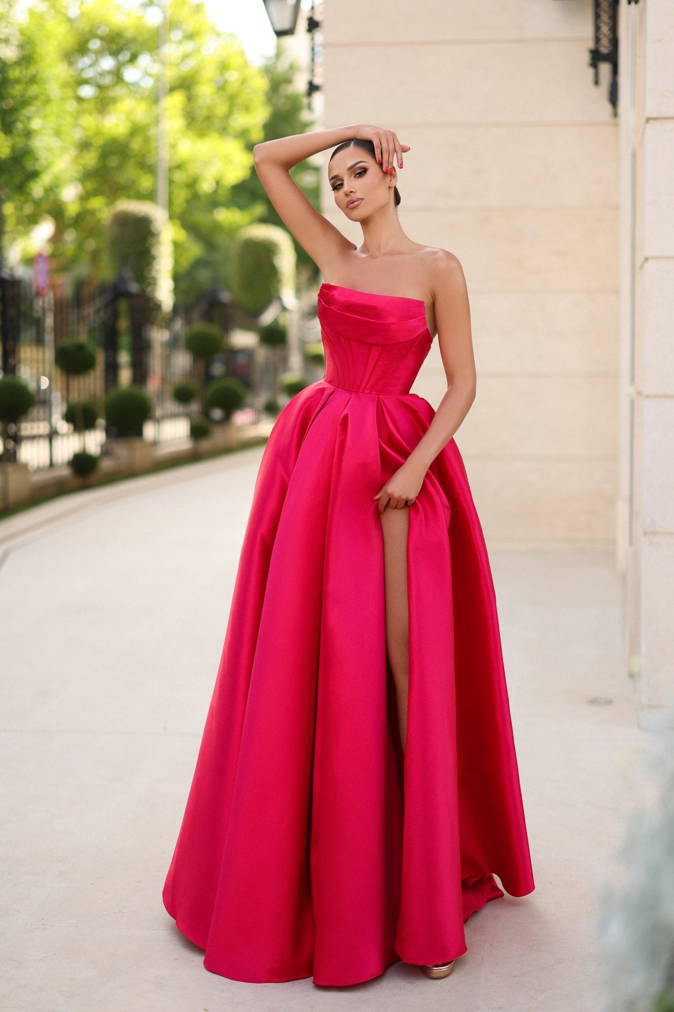Tina Holly Couture TK241F Strapless Mikado Satin Ball Gown in Australia | One Honey Boutique