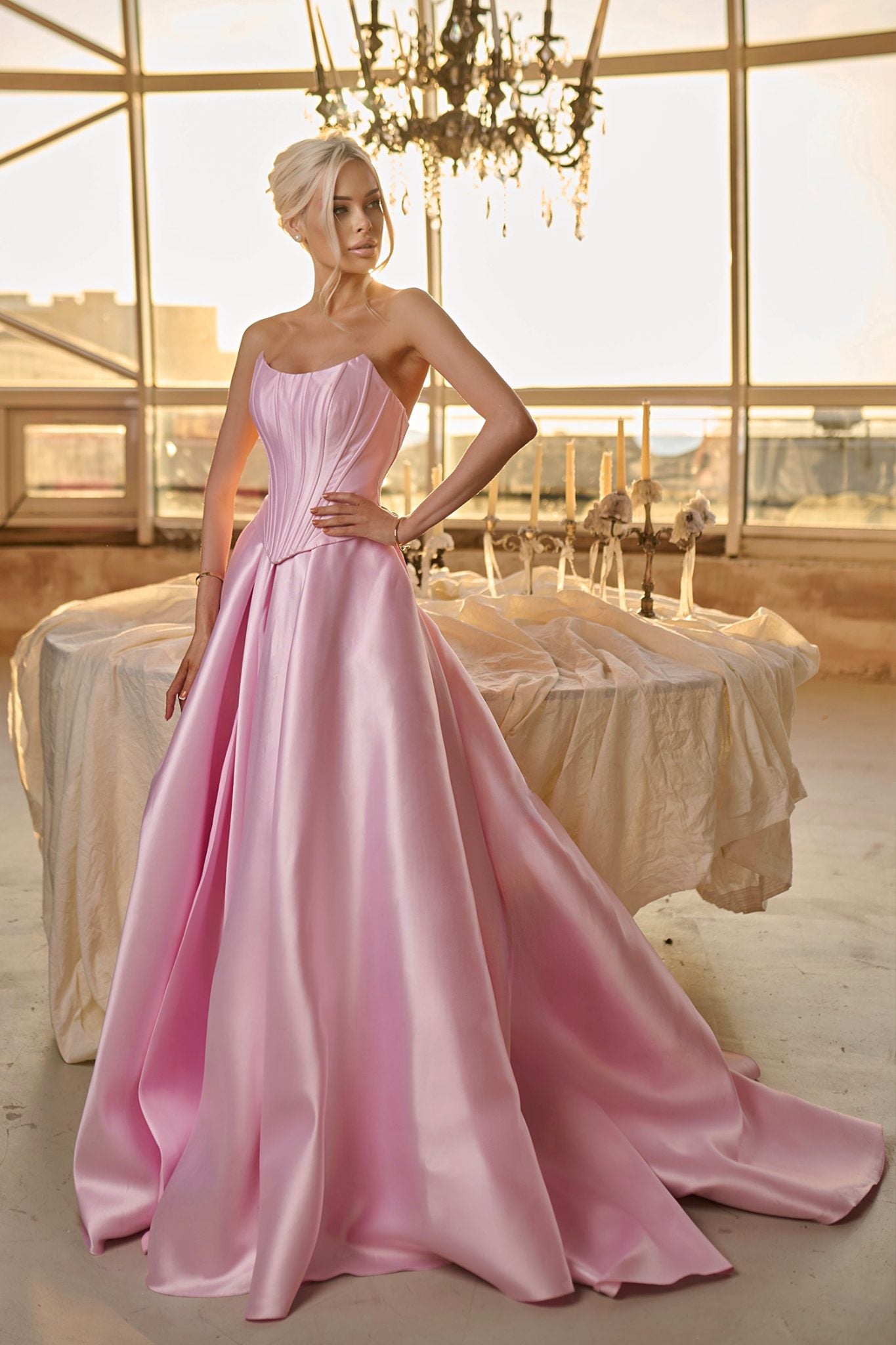 TINA HOLLY TK804 LUNARA Mikado A-Line Formal Dress