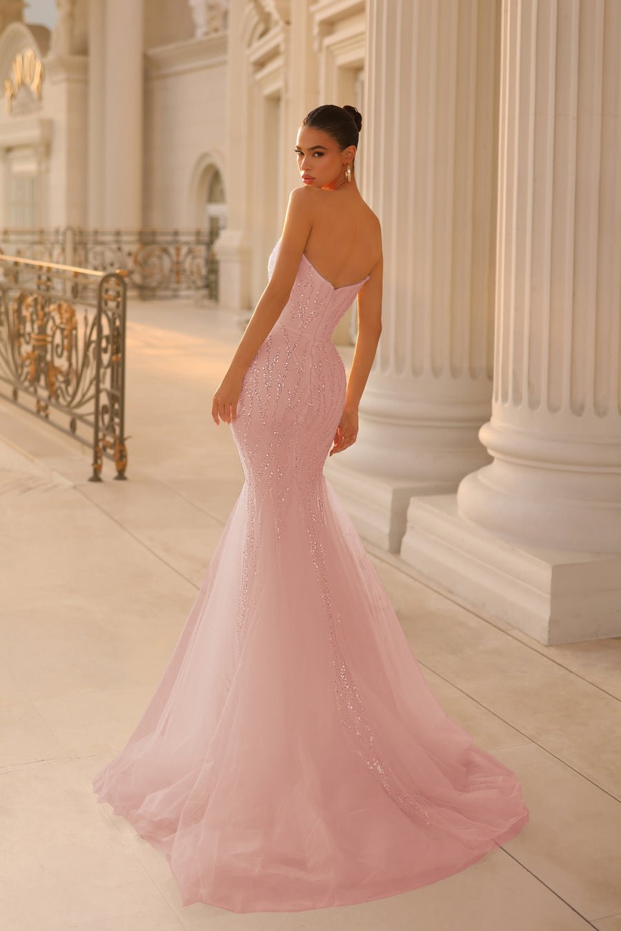 Tina Holly Couture TK807 Strapless Beaded Lace Trumpet Prom Formal Dress in Australia | One Honey Boutique