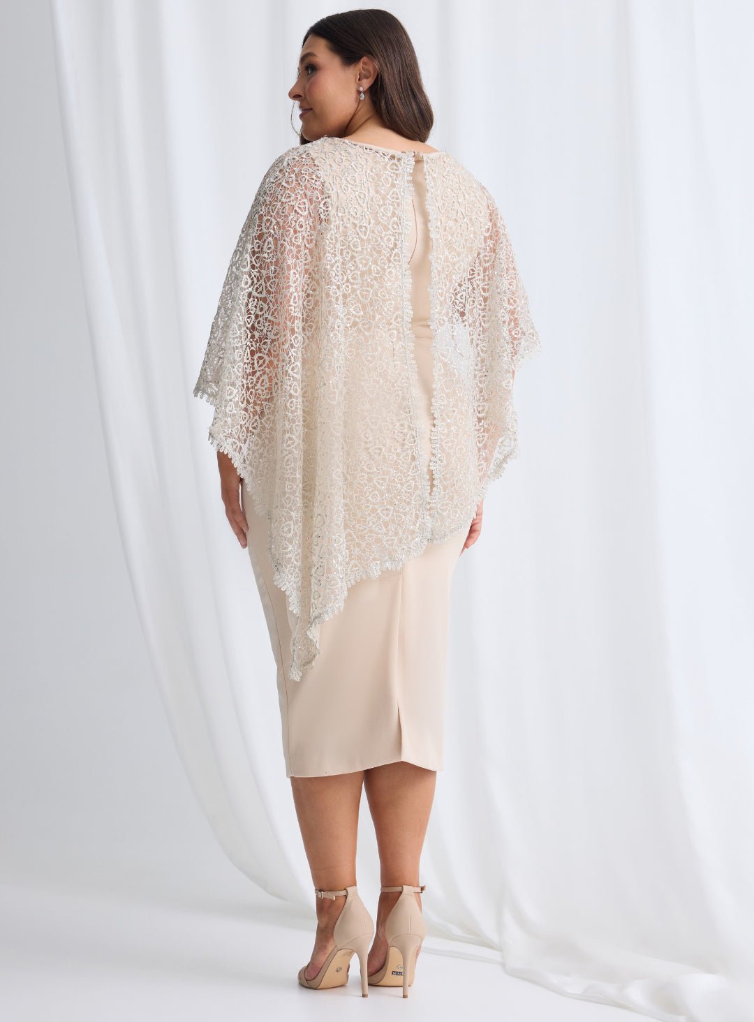 Trellis Lane JUNE Midi Sequin - Lace Overlay Crepe Cocktail Dress in Australia | One Honey Boutique