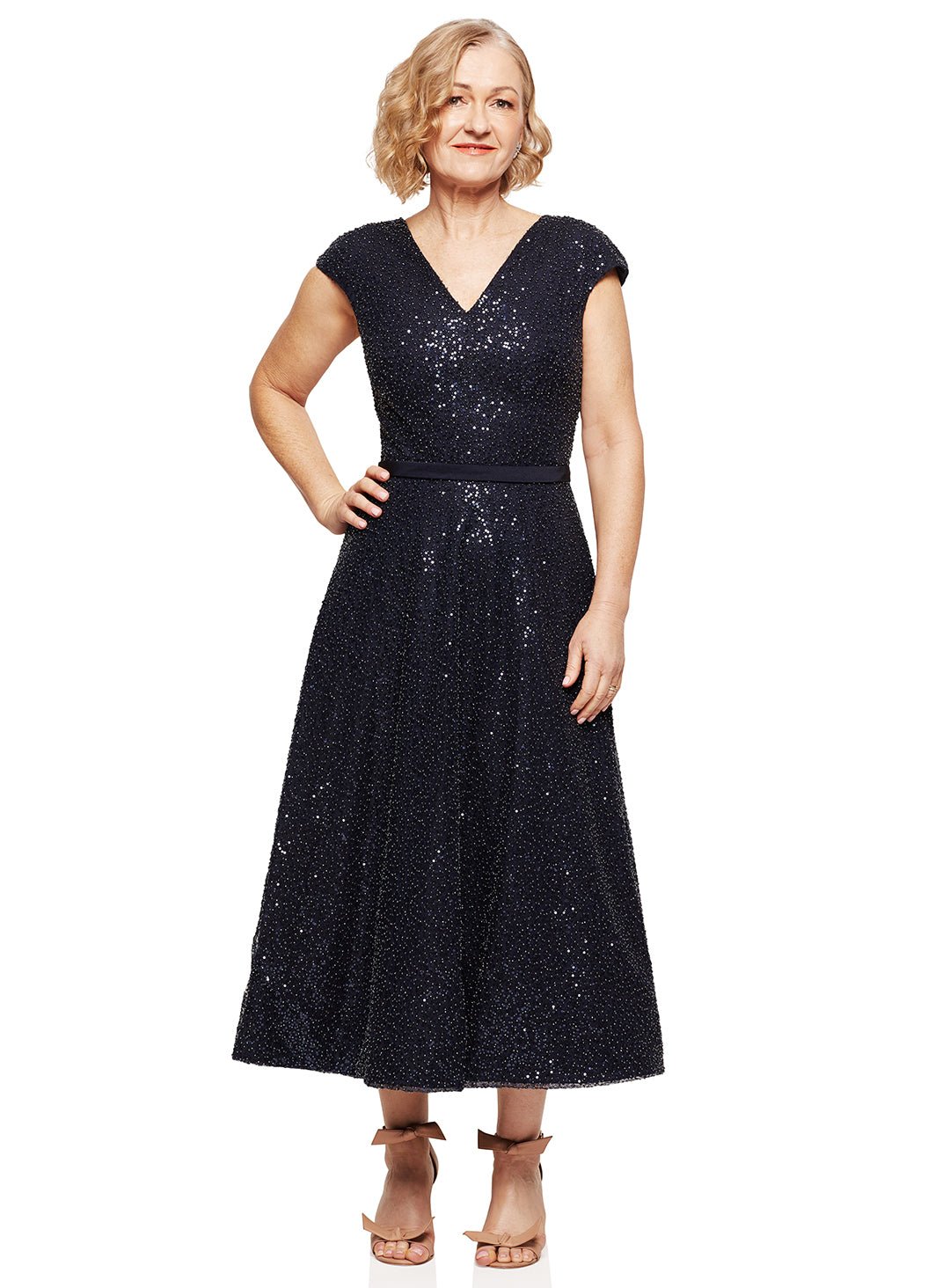 Trellis Lane MACKENZIE Beaded Midi Cocktail Dress in Australia | One Honey Boutique