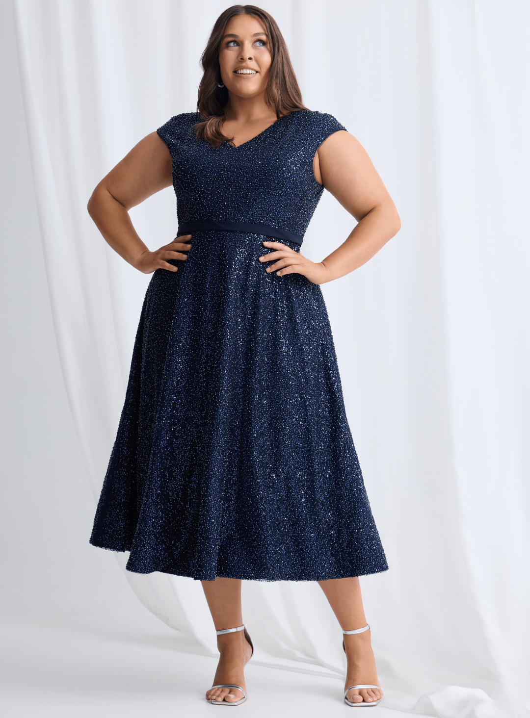 Trellis Lane MACKENZIE Beaded Midi Cocktail Dress in Australia | One Honey Boutique