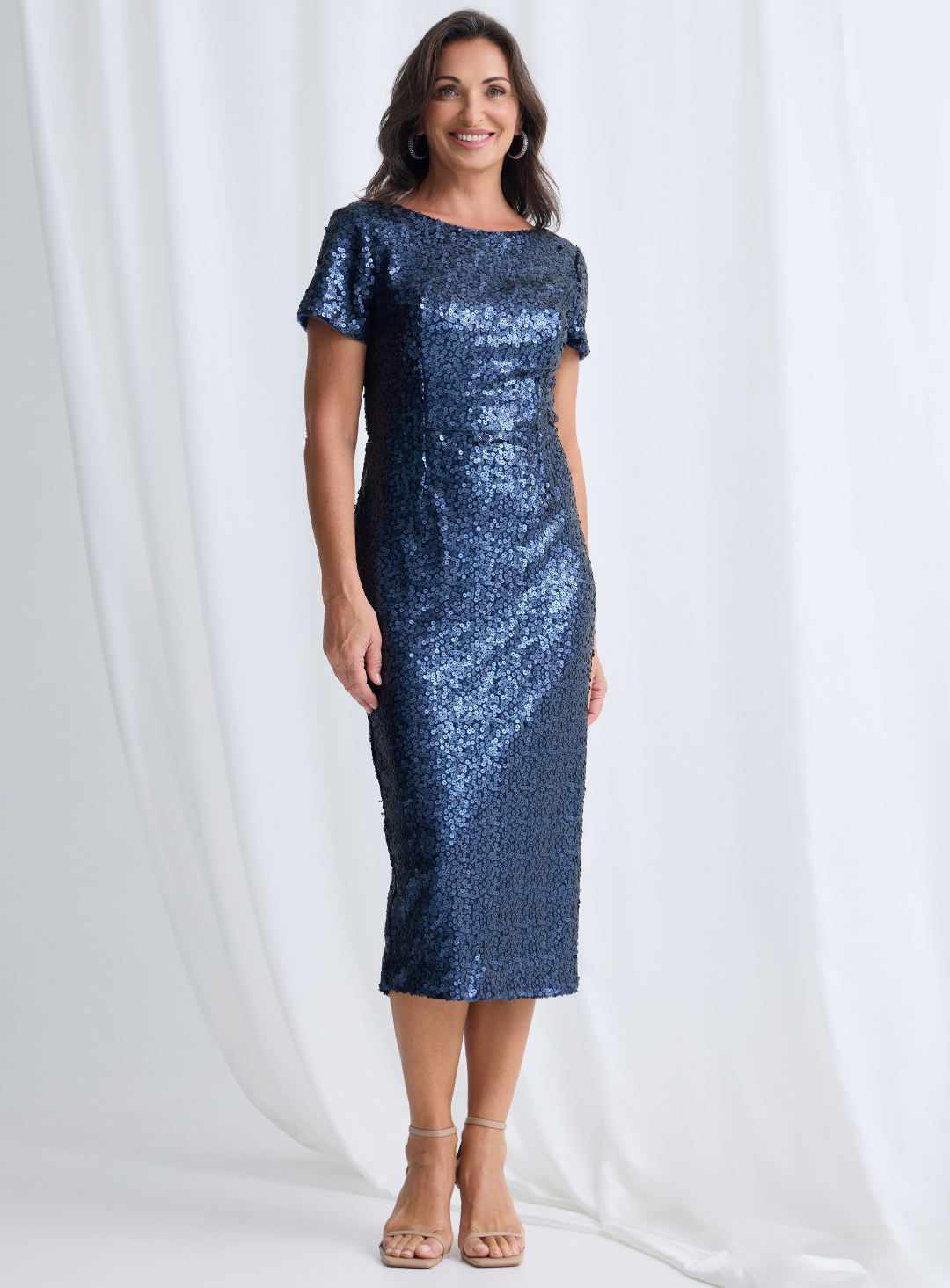 Trellis Lane ANGIE Sequin Midi Cocktail Dress