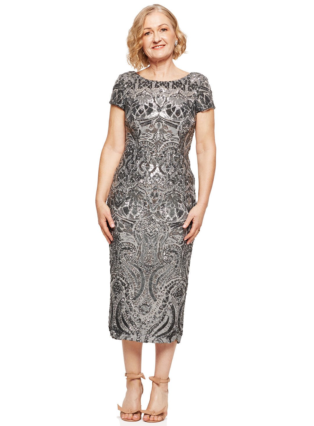 Trellis Lane JAZZ Strapless Satin Flared Midi Cocktail Dress in Australia | One Honey Boutique