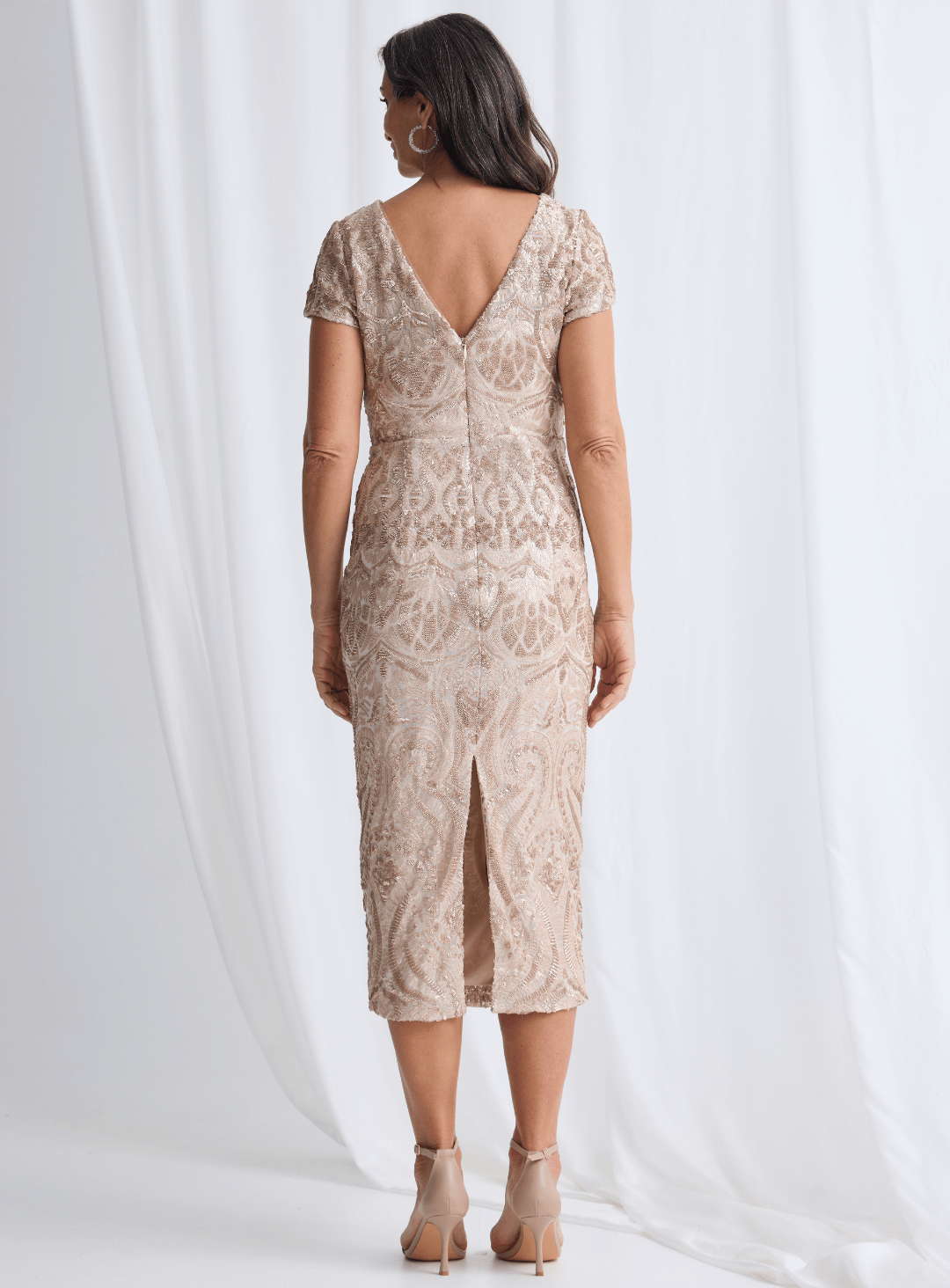 Trellis Lane JAZZ Strapless Satin Flared Midi Cocktail Dress in Australia | One Honey Boutique