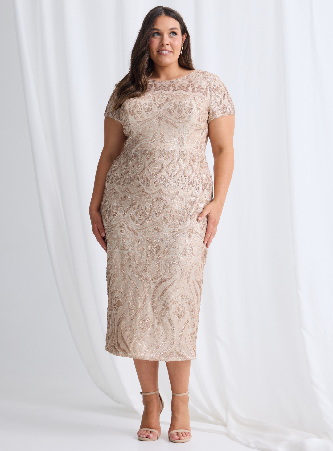 Trellis Lane JAZZ Strapless Satin Flared Midi Cocktail Dress