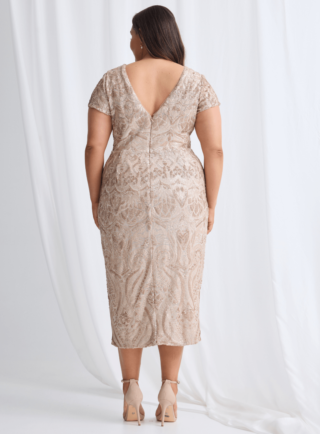 Trellis Lane JAZZ Strapless Satin Flared Midi Cocktail Dress in Australia | One Honey Boutique