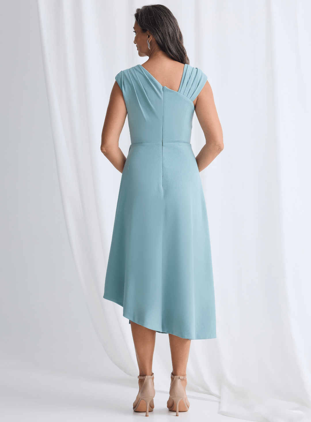 Trellis Lane ORIANA Asymmetric Flared Midi Cocktail & Event Dress in Australia | One Honey Boutique