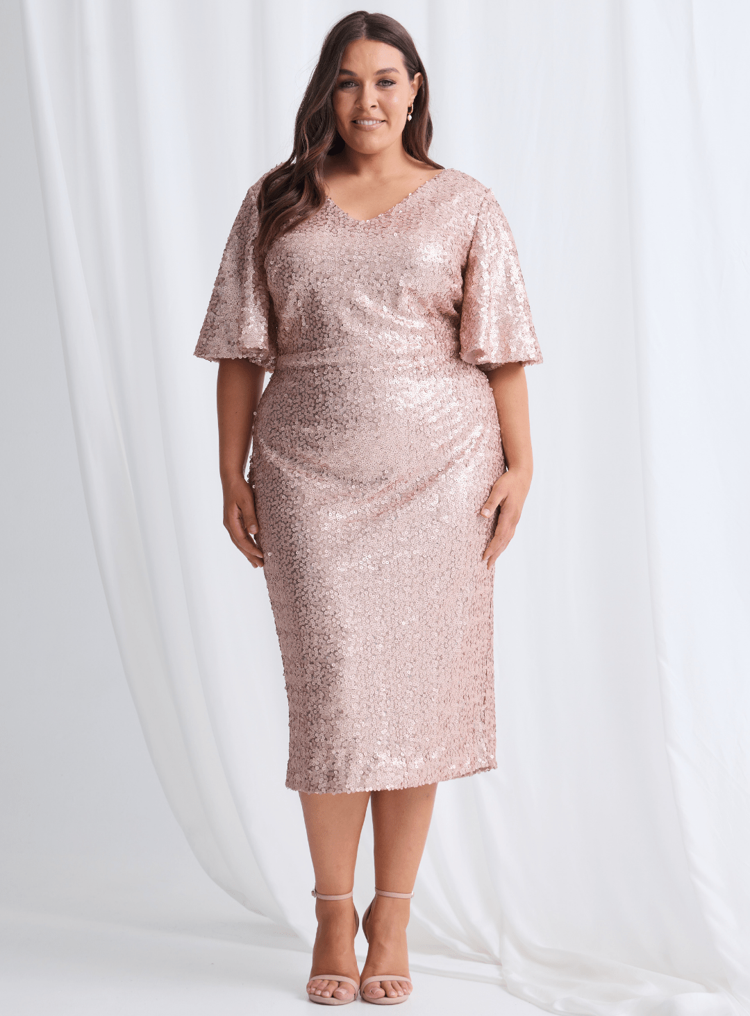 Trellis Lane MAZ Sequin Midi Cocktail Dress in Australia | One Honey Boutique