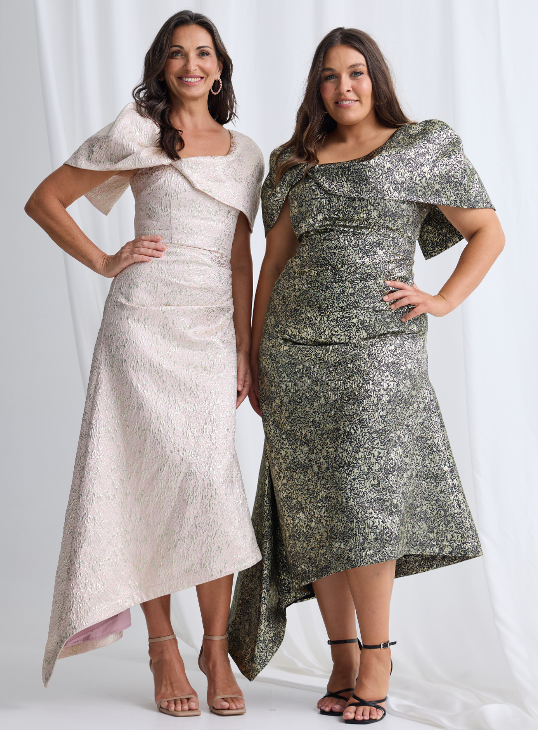 Trellis Lane ARITA Off Shoulder Structured Midi Cocktail Dress