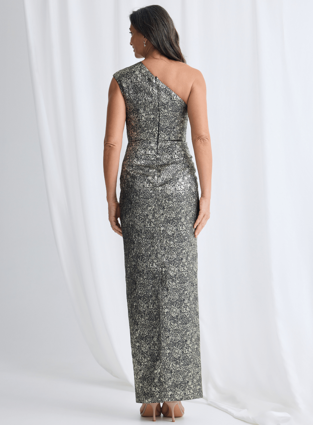 Trellis Lane FAITH Metallic One - Shoulder Pencil Dress in Australia | One Honey Boutique