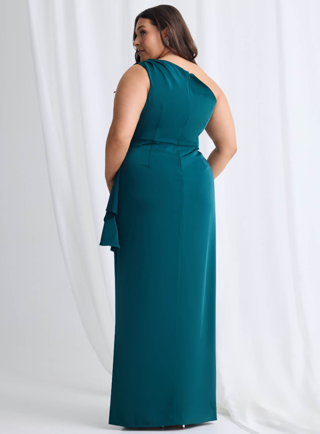 Trellis Lane BRIONIE One-Shoulder Broach Strap Formal Gown