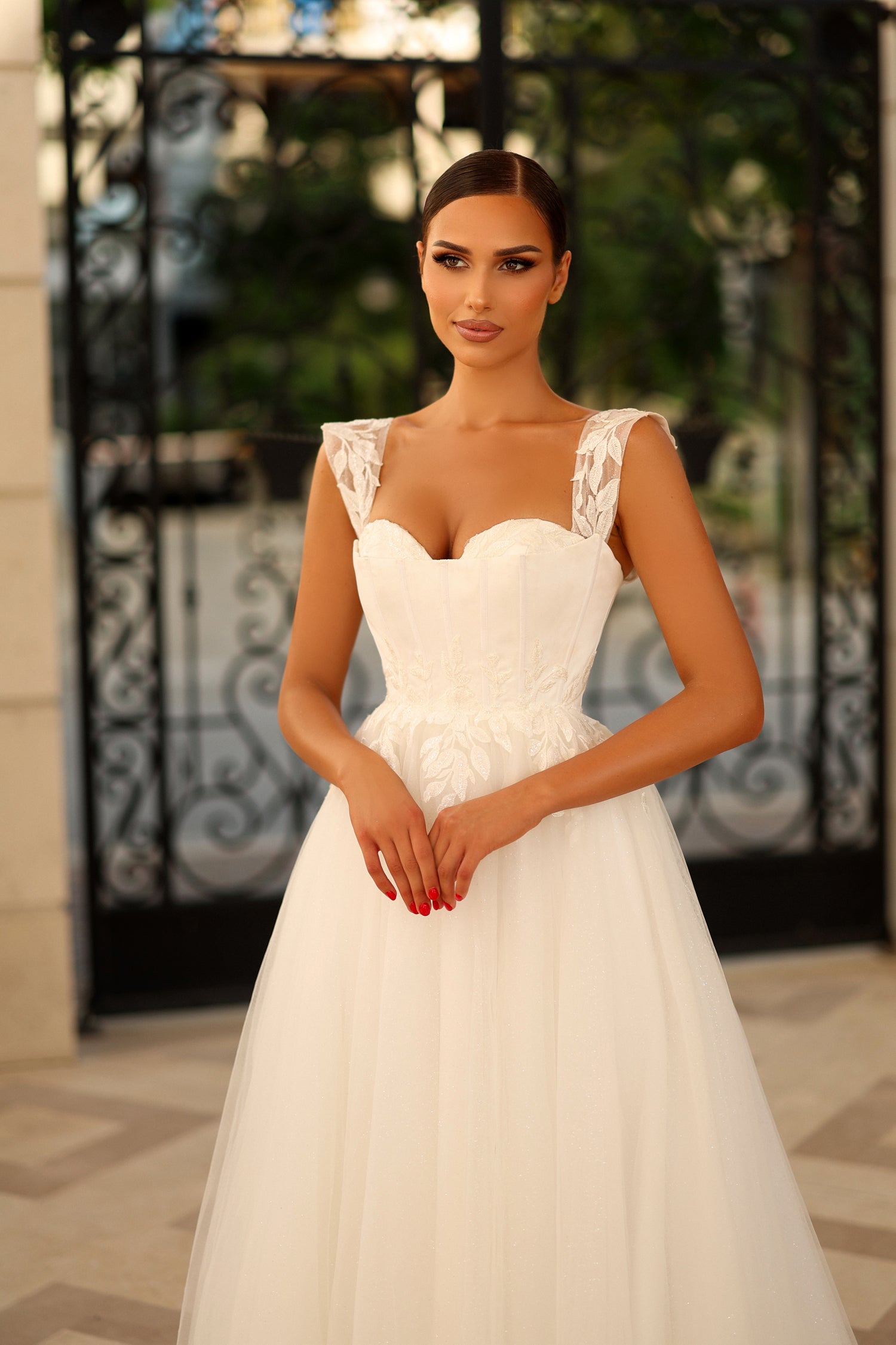 SABRINA Lace Tulle Wedding Dress with sweetheart neckline, cap sleeves, bridal gown, Brisbane to Gold Coast, Australia