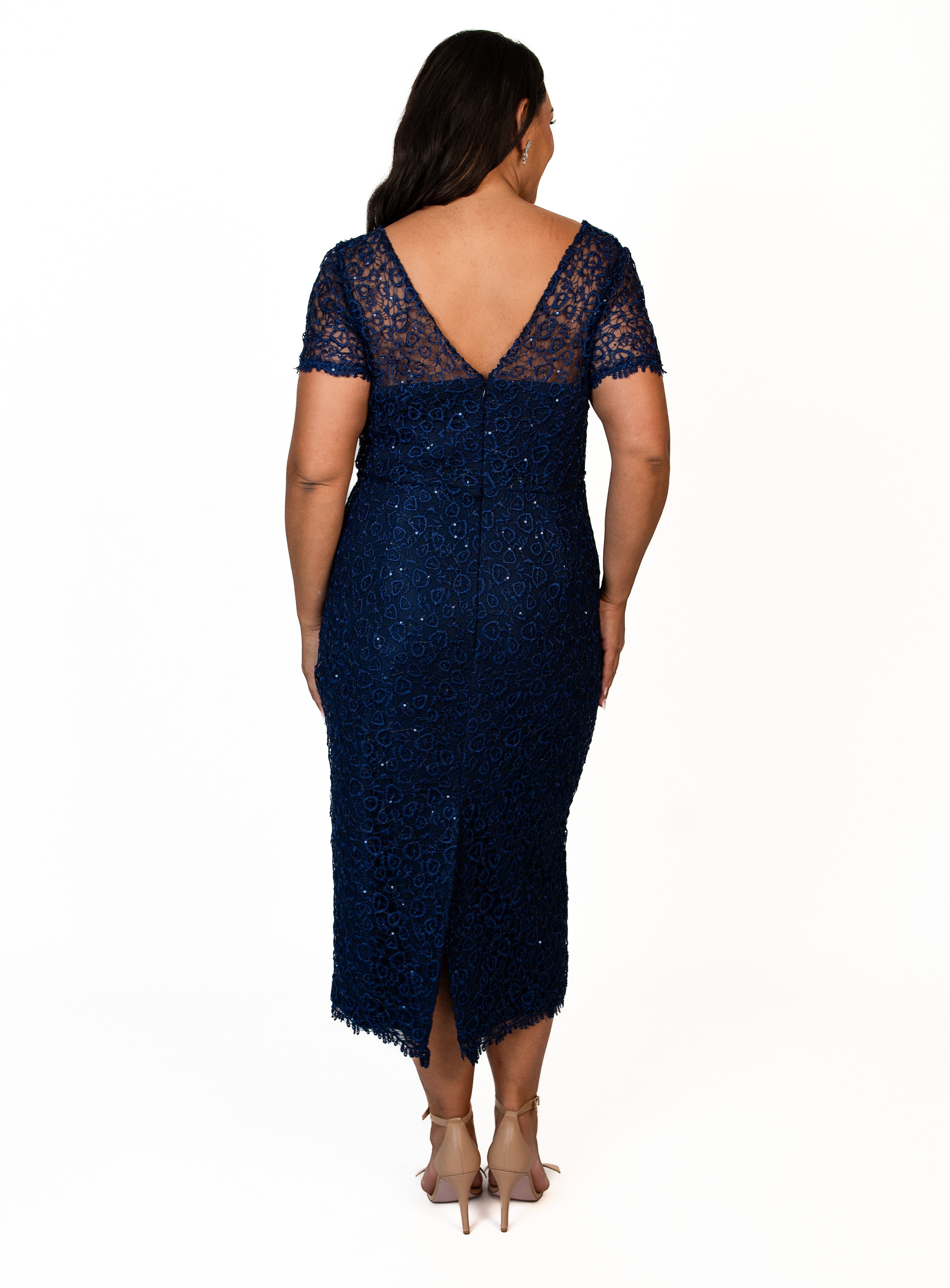 Trellis Lane VENA Strapless Draped Bodice Fitted Midi Cocktail Dress