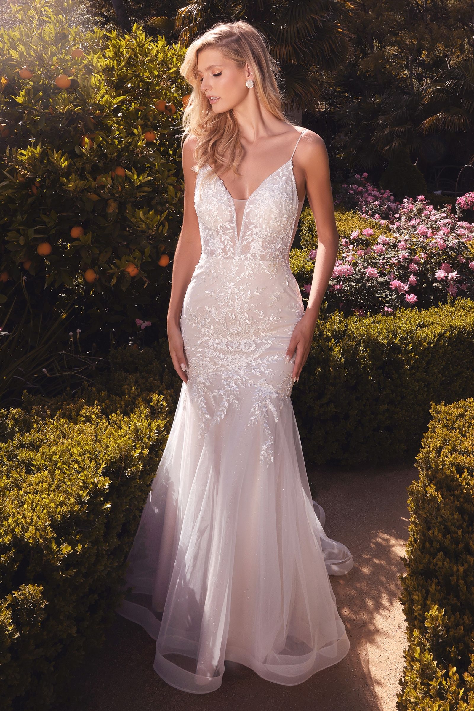 Divinity Bridal HAMDA Off White Ivy Lace Embroidered Mermaid Wedding Dress, affordable bridal gown with elegance and grace.
