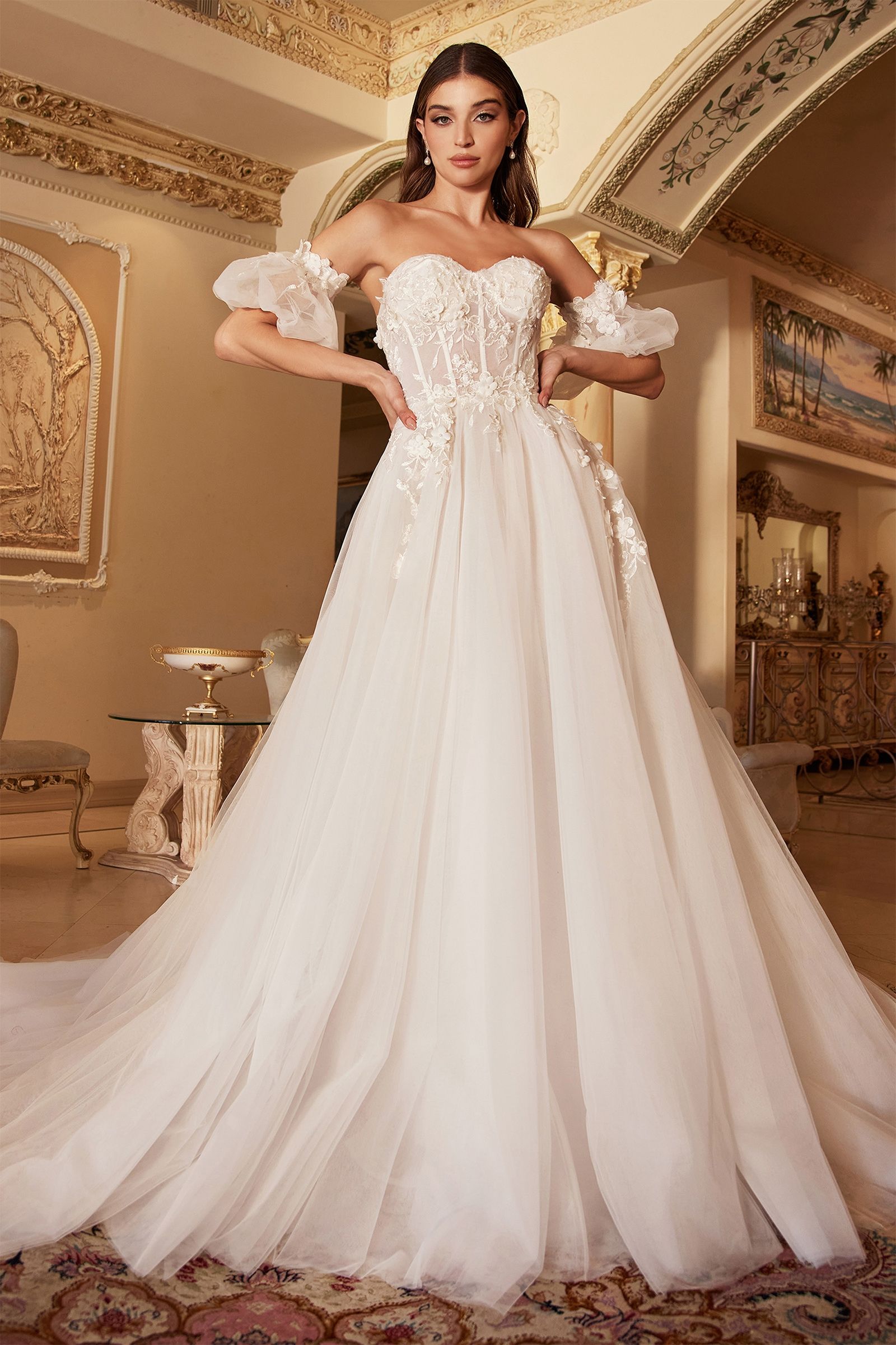 Divinity Bridal YARA Strapless Lace & Tulle Wedding Dress