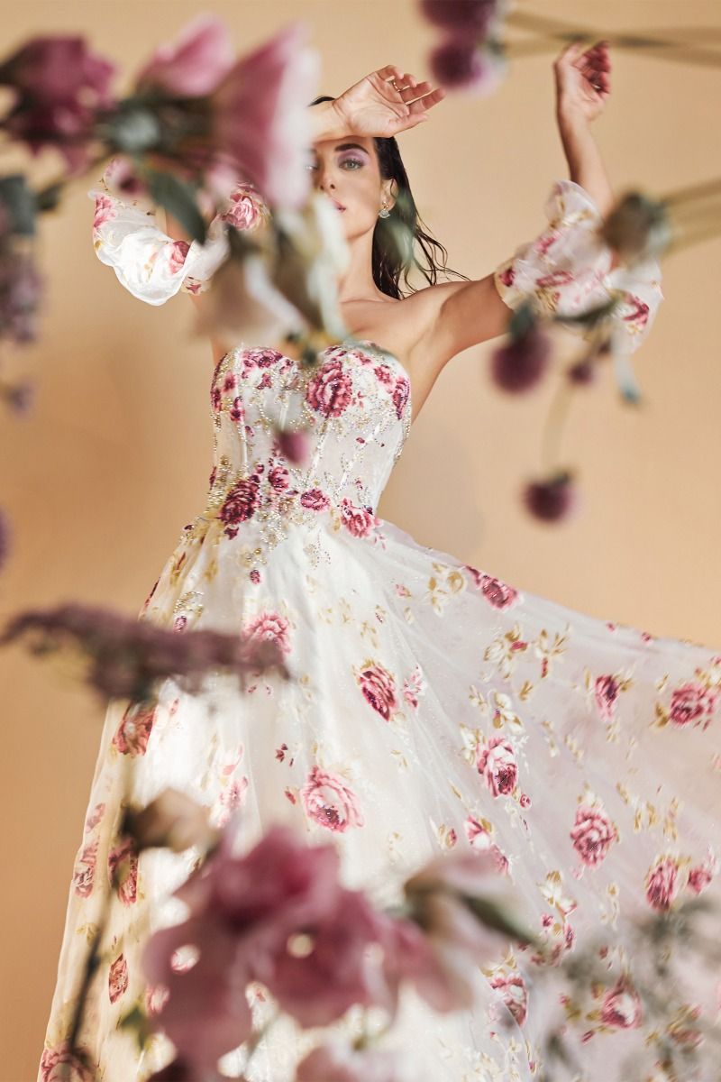 JULISTE Strapless Organza Peony A Line Prom & Formal Dress in Australia | One Honey Boutique