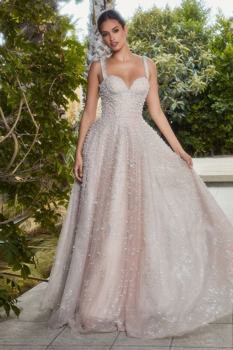 Divinity Bridal EMILIA Glitter Pearl Crystal Strap Couture Wedding Dress