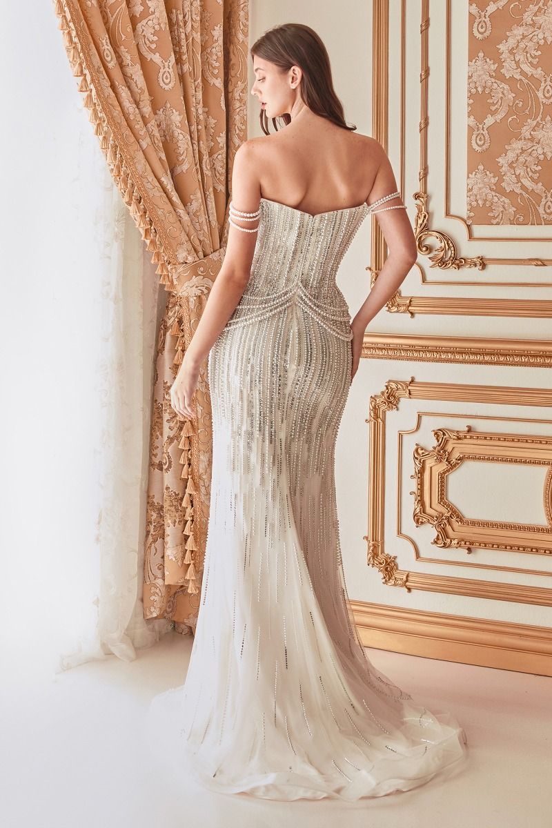 Divinity Bridal OCTAVIA Draped Pearl Beaded Corset Couture wedding dress, affordable bridal gown Australia in elegant mermaid style