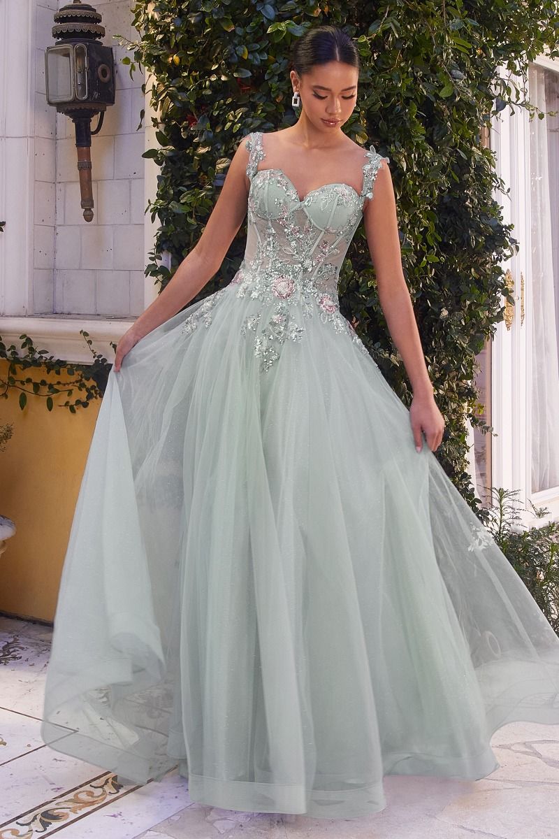 JADZIA Embellished Tulle A Line Prom & Formal Dress
