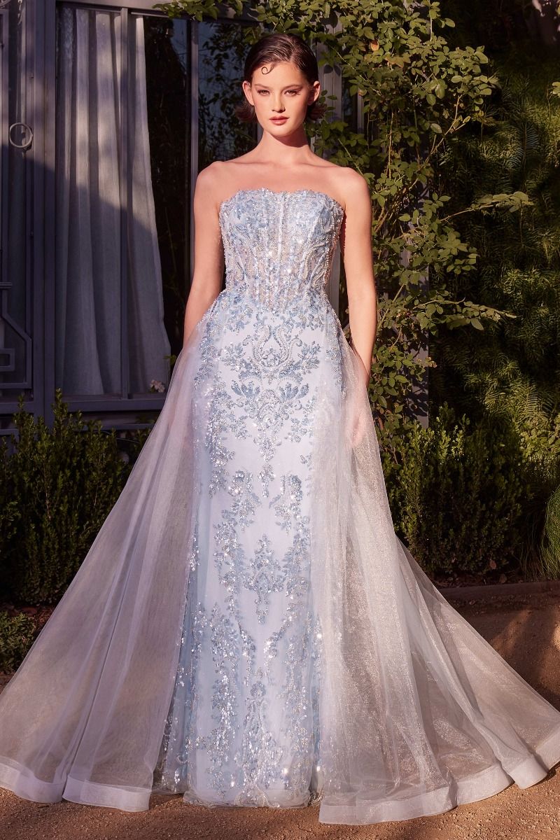 AGLA Fitted Tulle Overskirt Glitter Corset Prom Ball Gown AGLA Fitted Tulle Overskirt Glitter Corset Prom Ball Gown