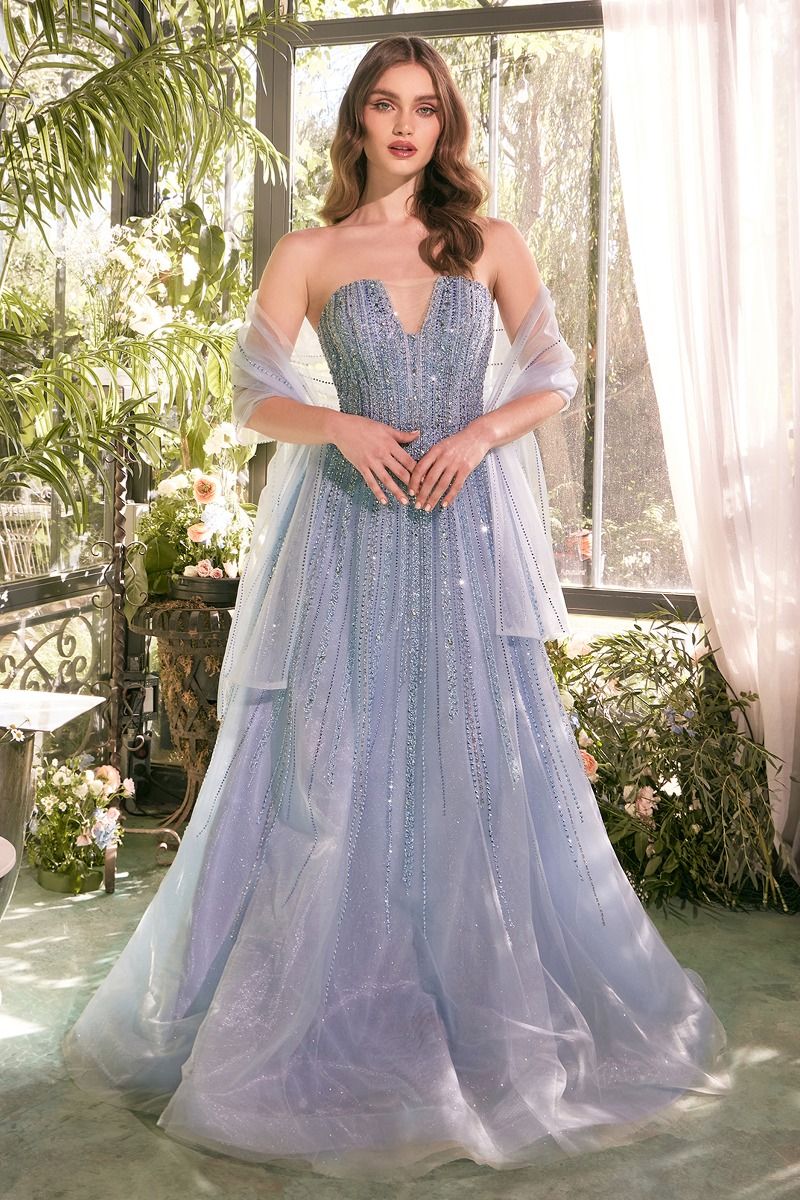 ZDENA Ombre Beaded Couture A Line Prom & Formal Dress in Australia | One Honey Boutique