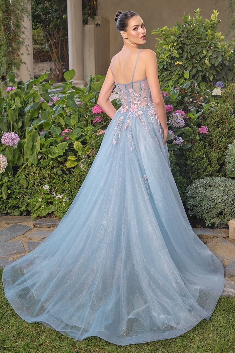 MONET Couture Romantic Tulle & Embroidery Overskirt Gown