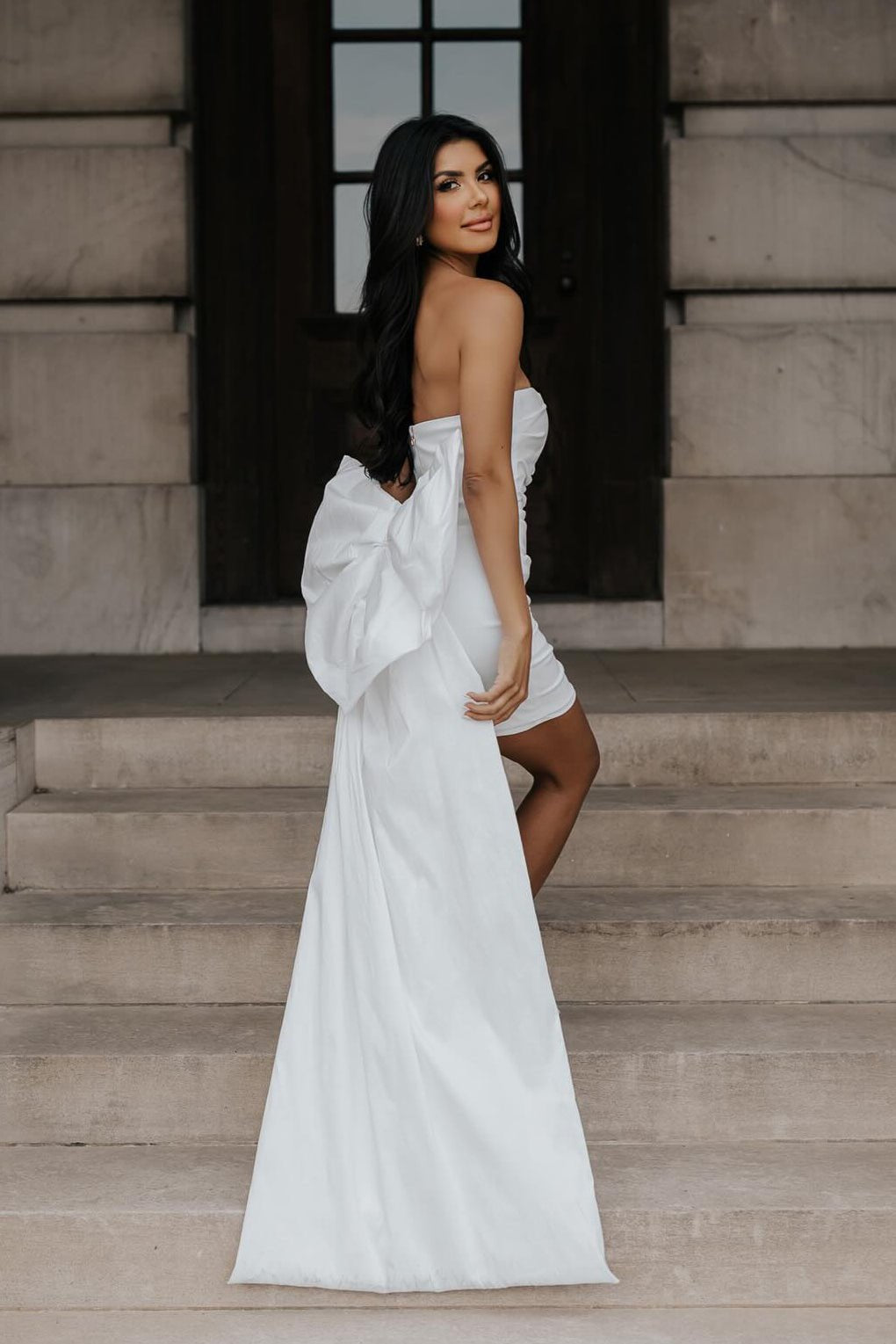 NOOKIE ADORE 2 Way Bow Bridal Hens White Mini Party Dress