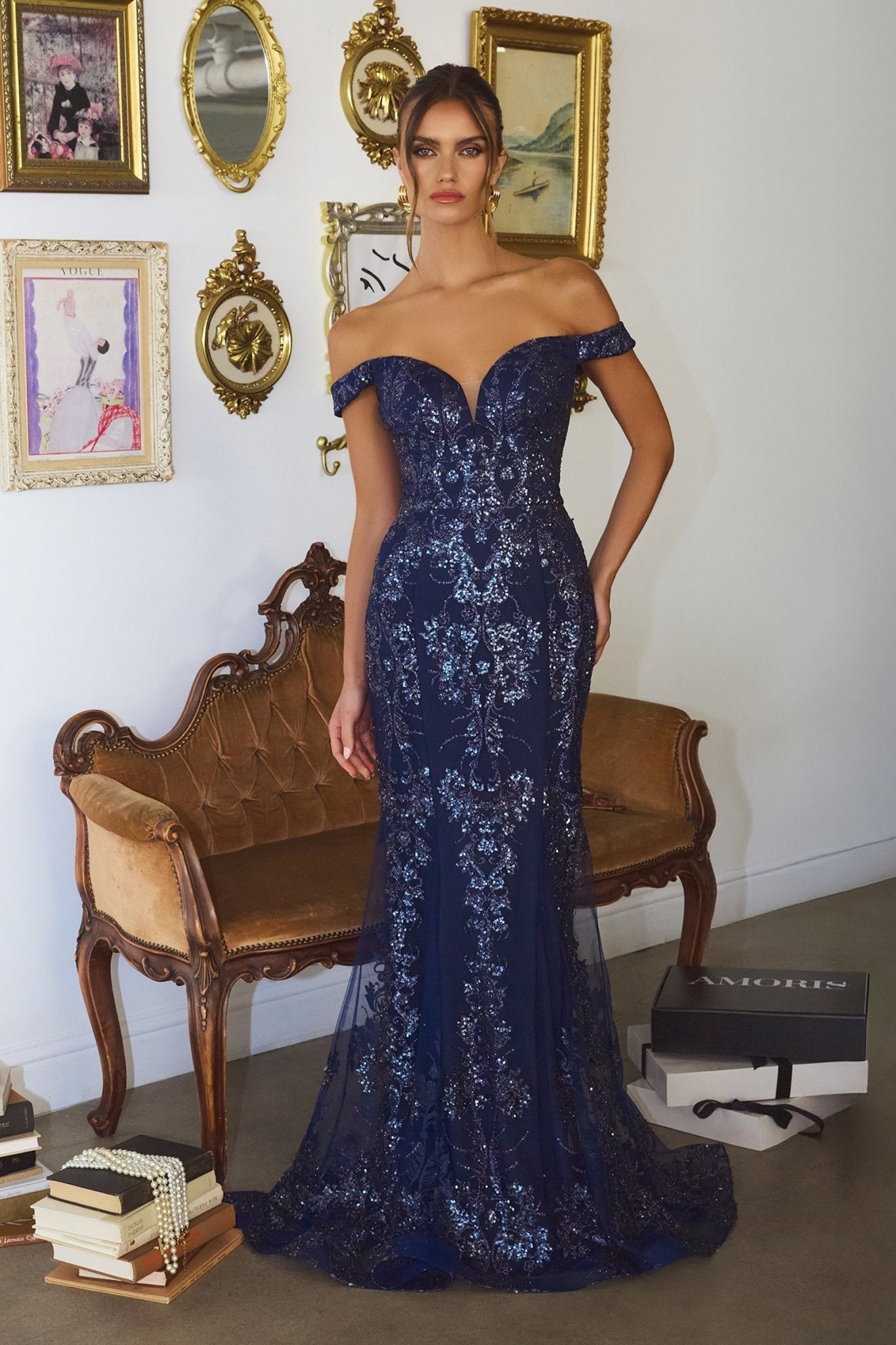 glitter chiffon dress Sequin Corset Midi Glitter Cocktail Dress by LaDivine CD0187