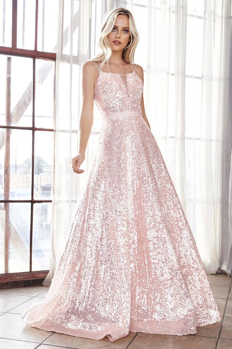 LAURA Iridescent Sequin Tie Back Ballgown Formal Dress with A-line silhouette, sleeveless bodice. Evening gown. Brisbane to Gold Coast.