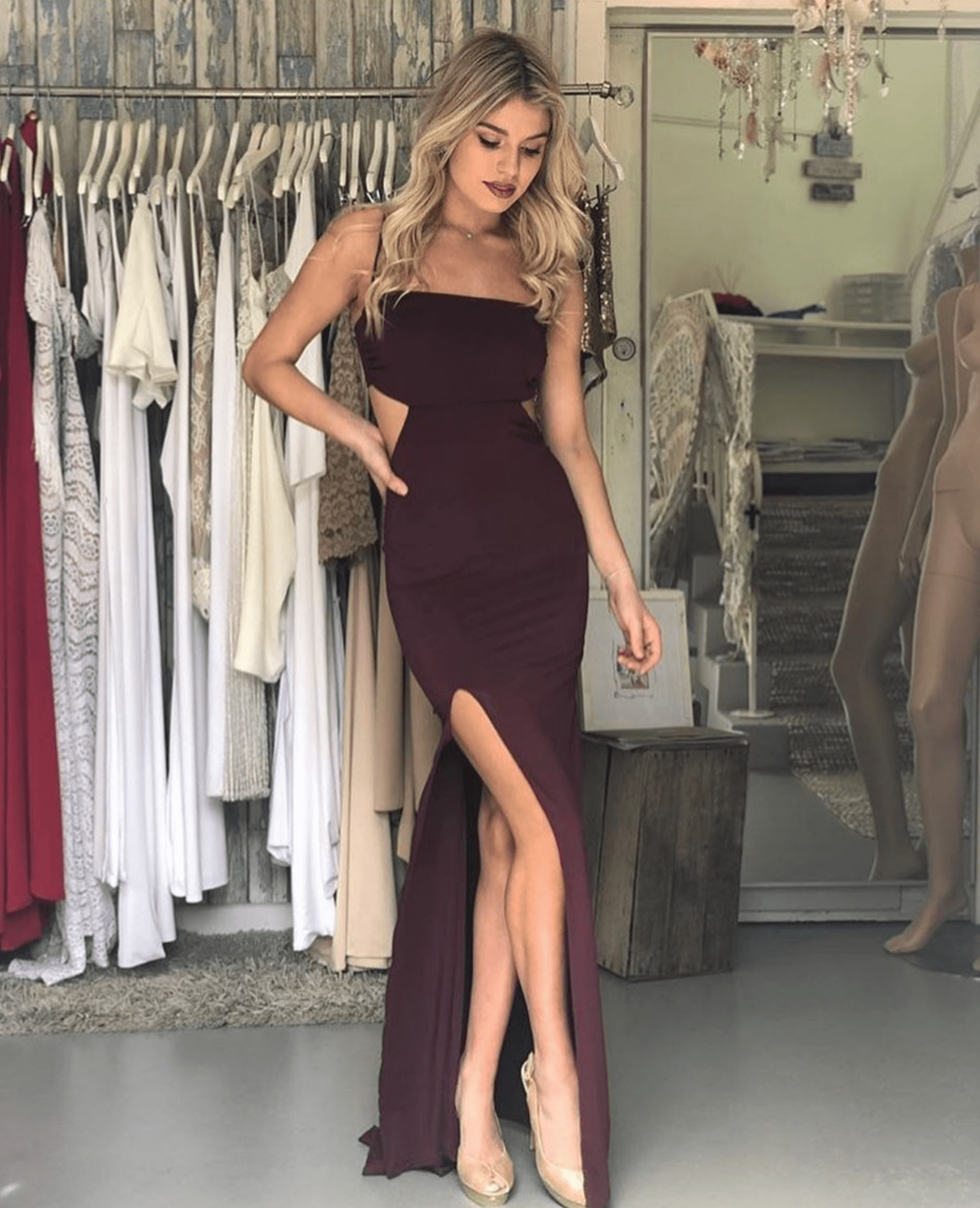 Amy Taylor TALIEKA Slinky Strapless Bum Ruching Mermaid Formal Dress in Australia | One Honey Boutique